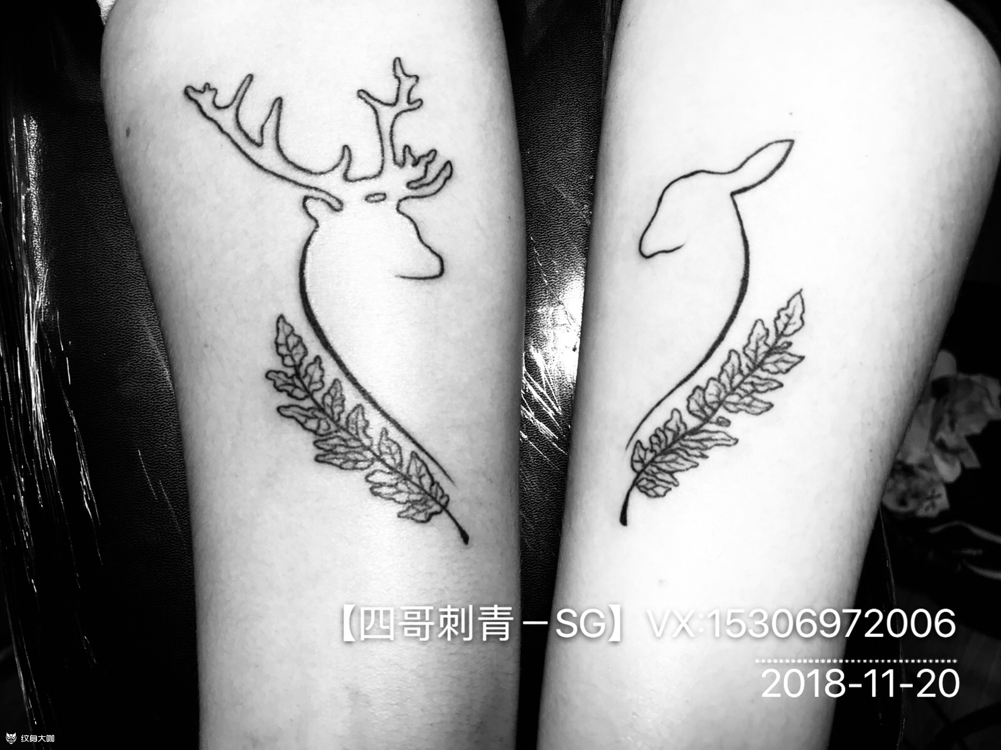 情侣_纹身图案手稿图片_谢享青的纹身作品集