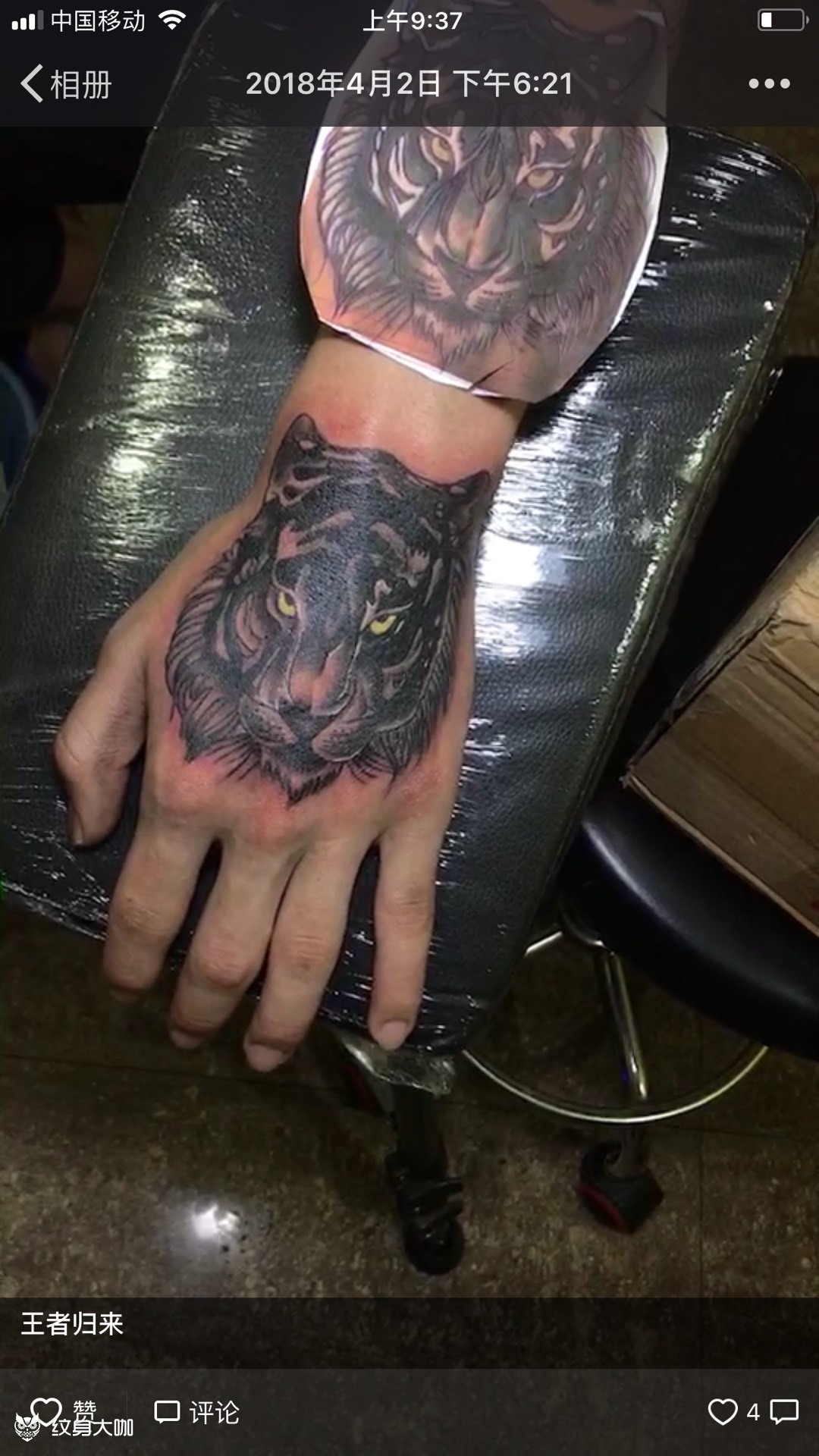 手背虎_纹身图案手稿图片_叶晓君的纹身作品集