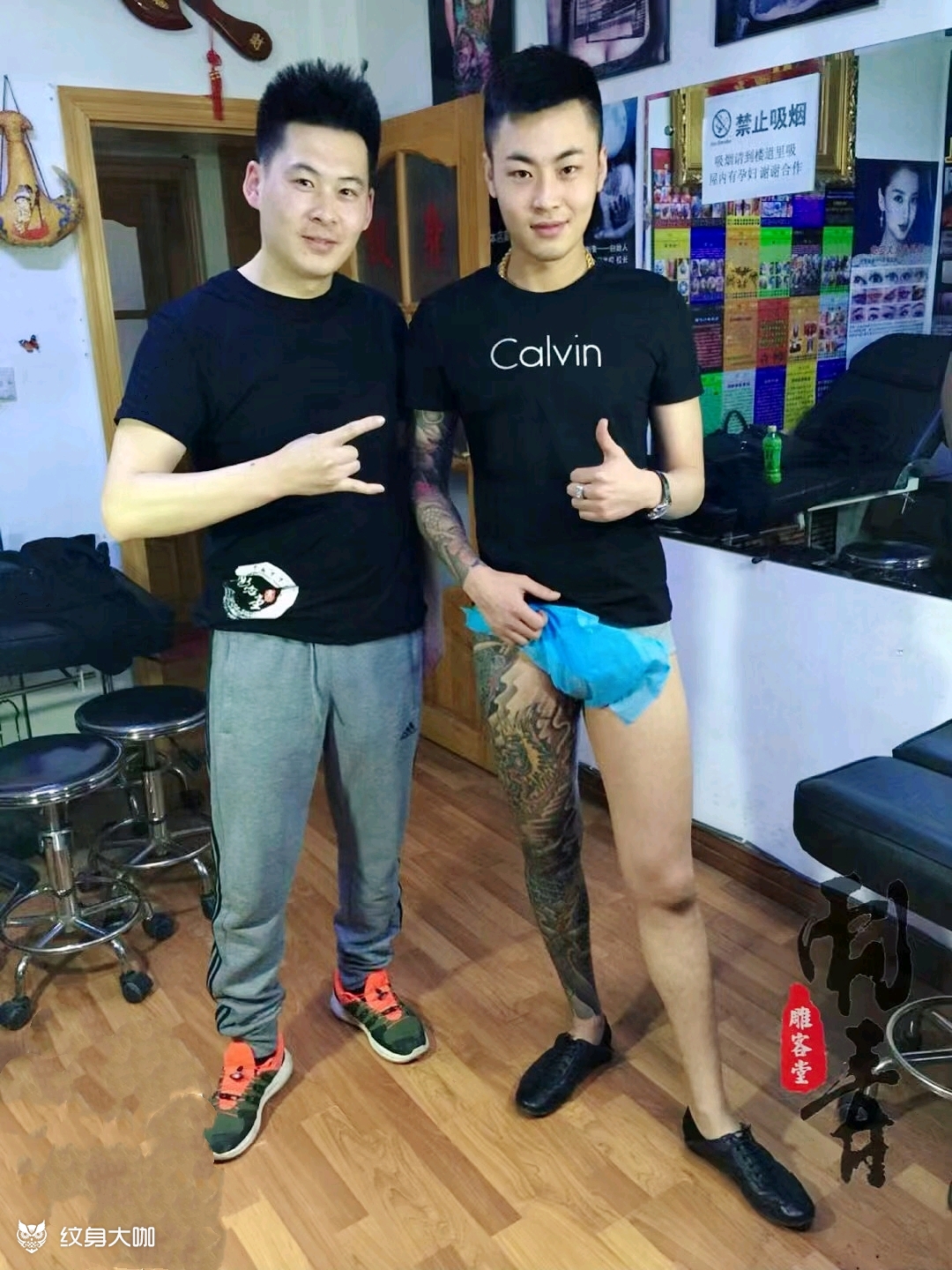 网红王老大花腿龙_纹身图案手稿图片_高岩的纹身作品集