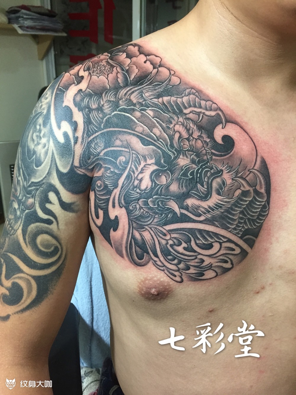 半甲_纹身图案手稿图片_小洛的纹身作品集