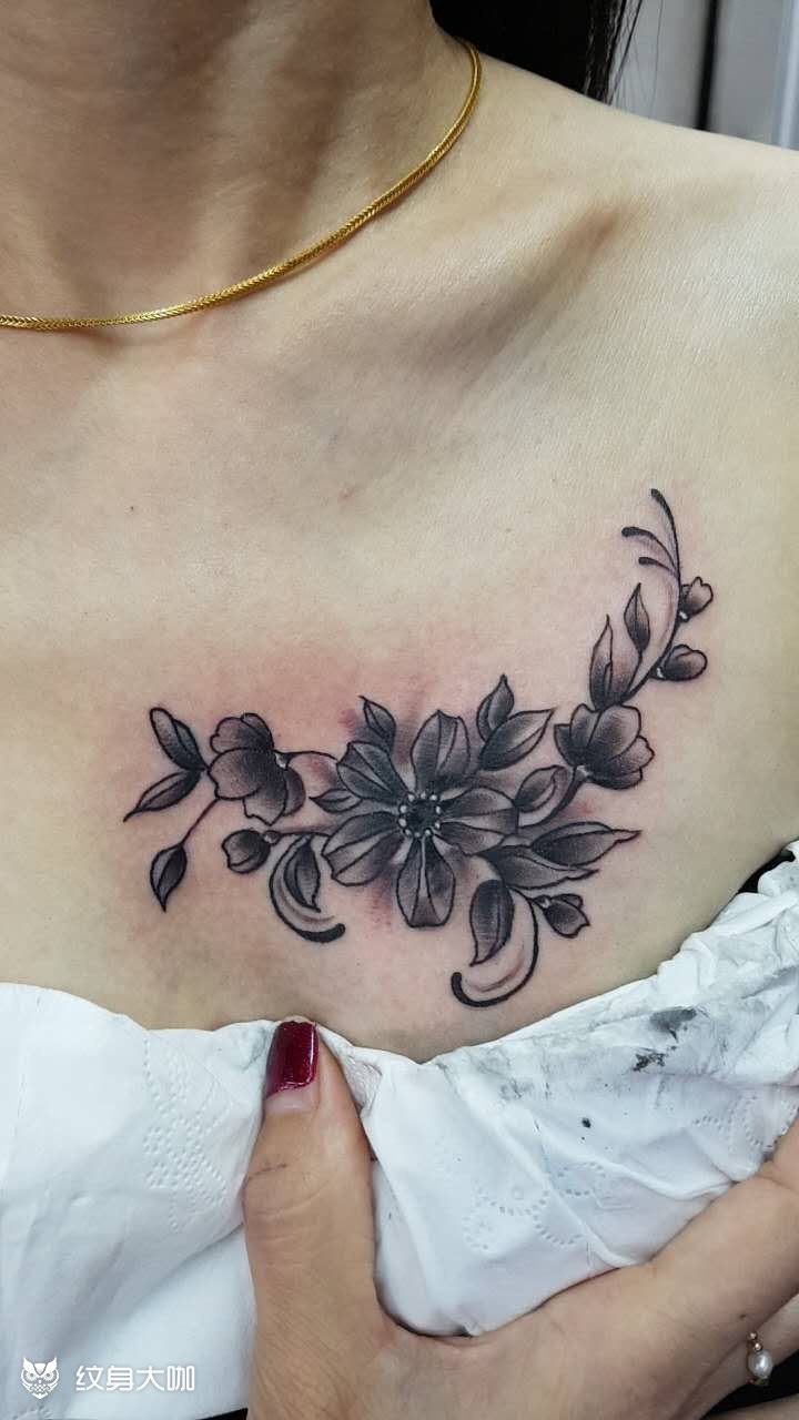 胸口遮盖_纹身图案手稿图片_蓝的纹身作品集