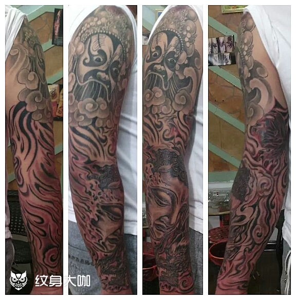 佛头花臂_纹身图案手稿图片_郭磊的纹身作品集