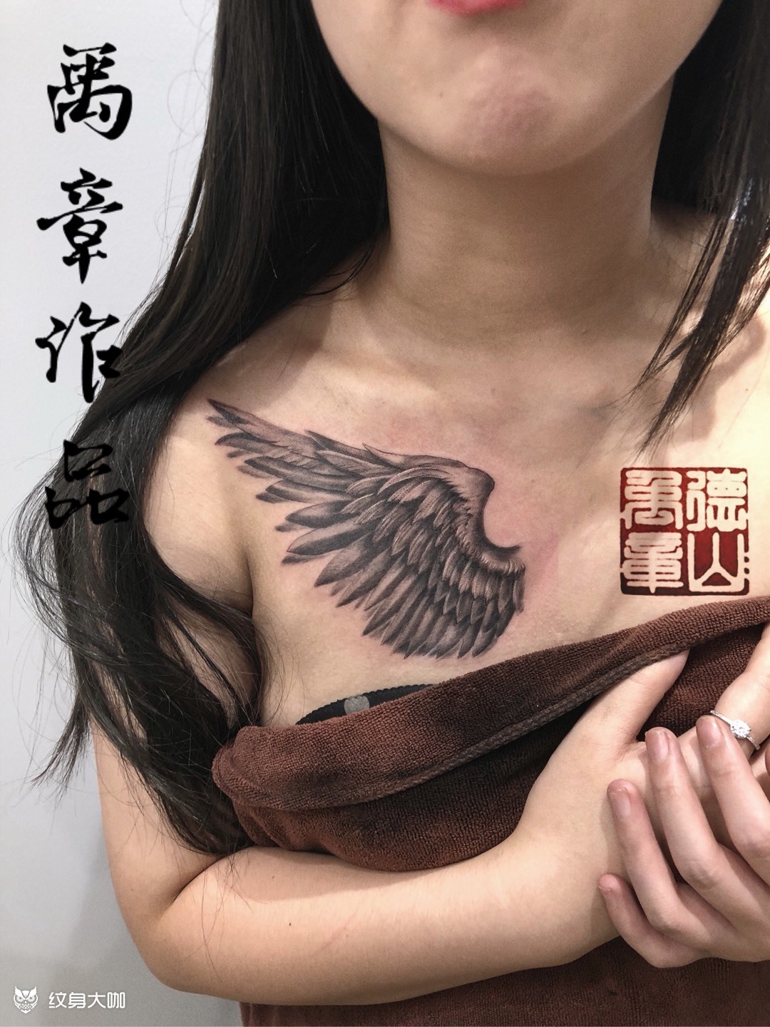 翅膀_纹身图案手稿图片_禹章的纹身作品集