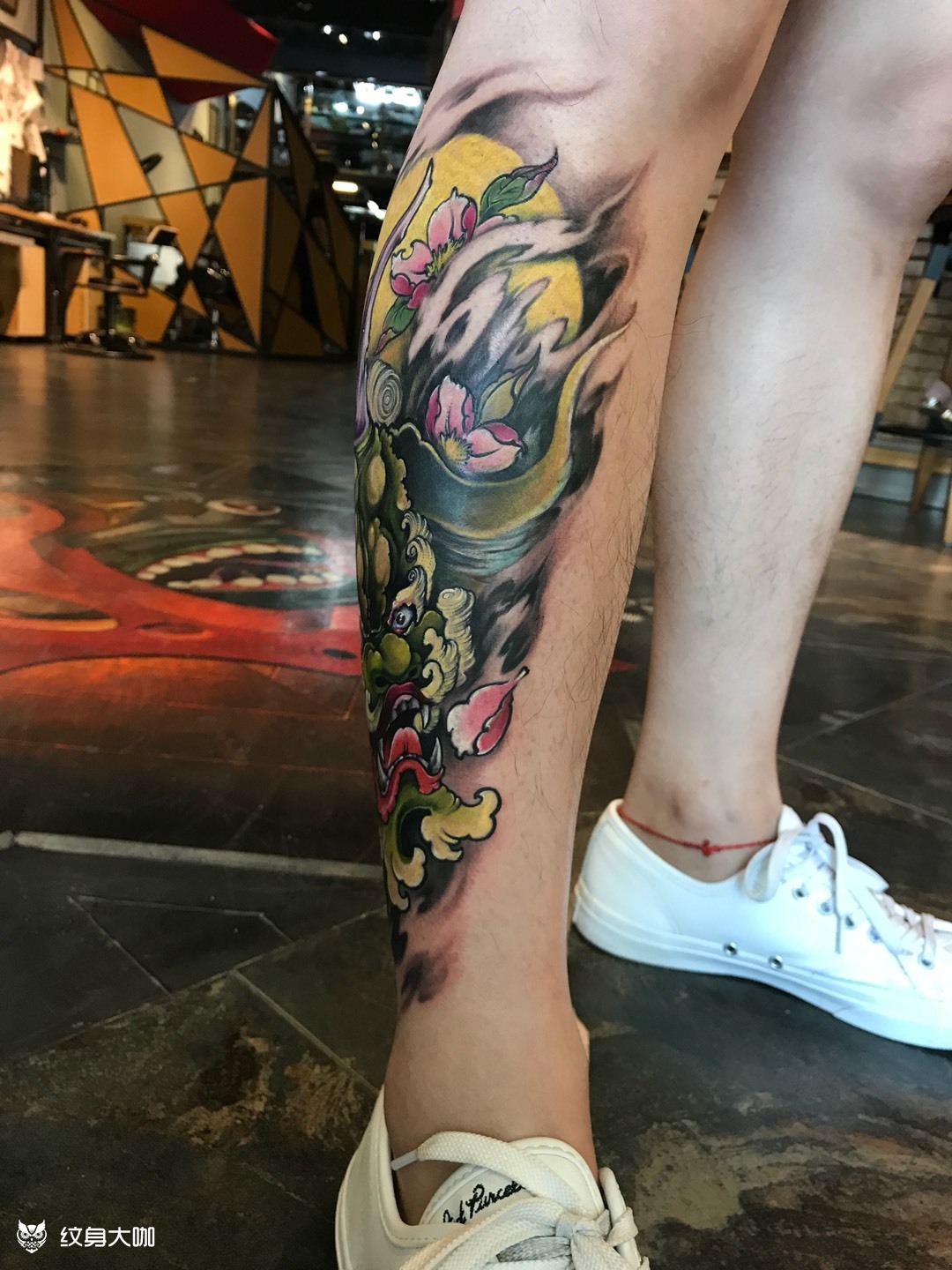 小腿传统貔貅_纹身图案手稿图片_瞳的纹身作品集