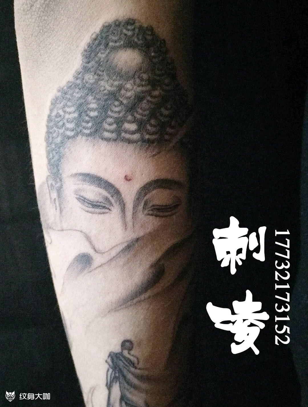 佛头_纹身图案手稿图片_梧桐树-影的纹身作品集