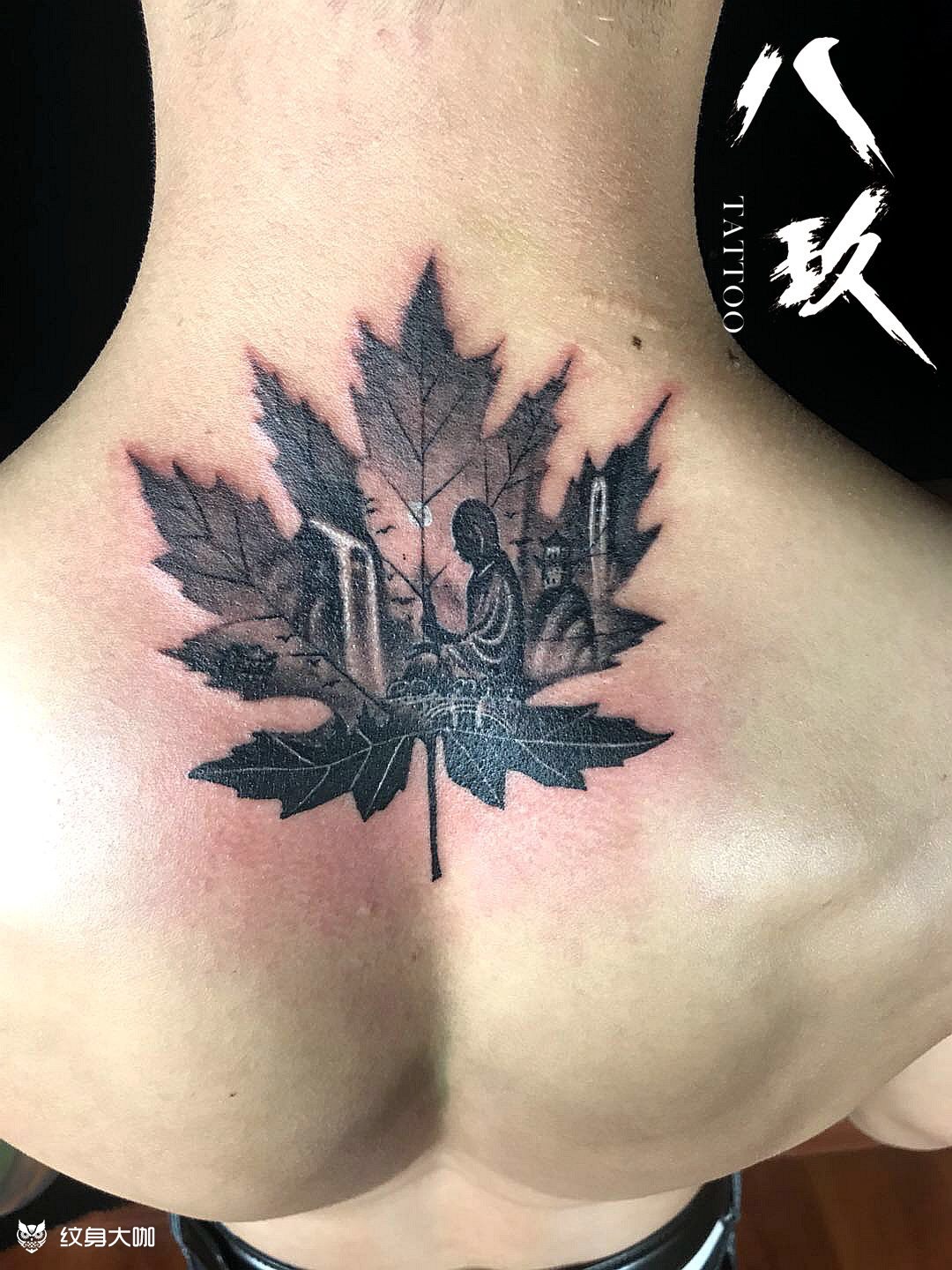 一叶菩提_纹身图案手稿图片_胶东巳雕的纹身作品集