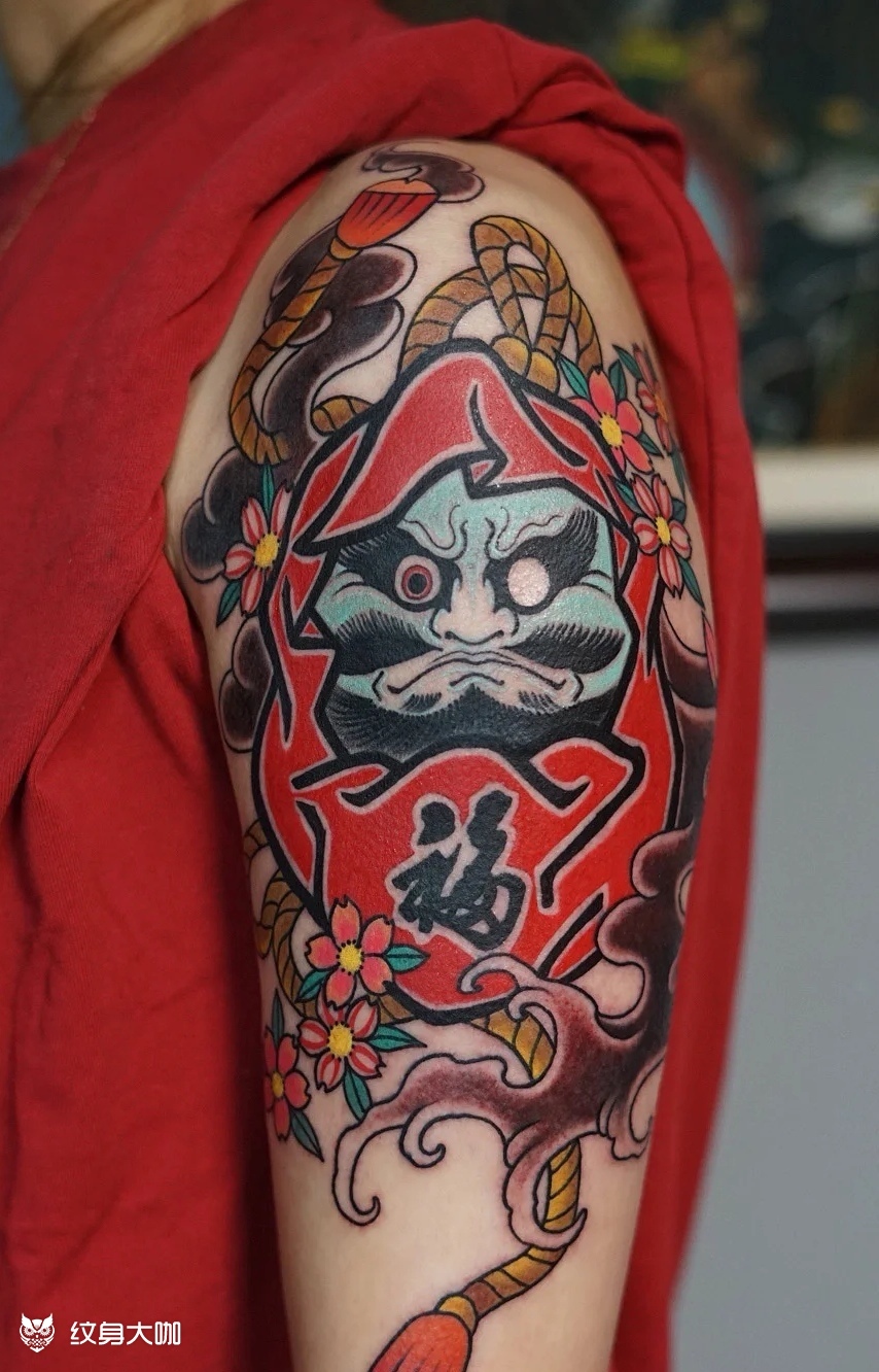 达摩_纹身图案手稿图片_阿霖的纹身作品集