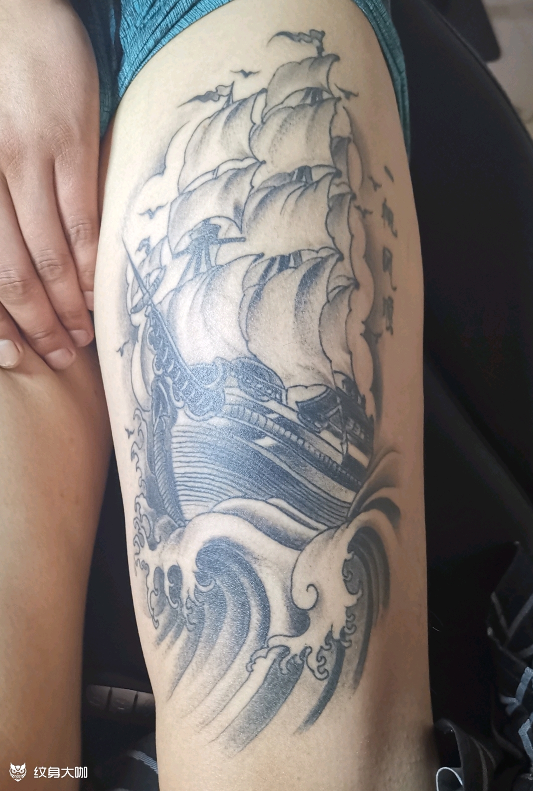 帆船 一帆风顺_纹身图案手稿图片_艺彩的纹身作品集