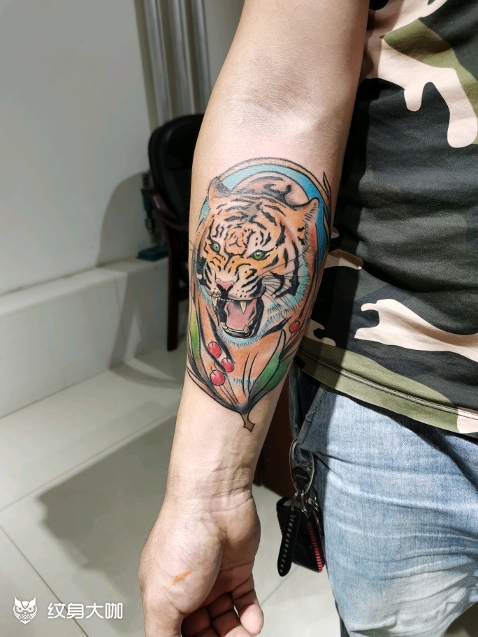 彩色虎头_纹身图案手稿图片_sir 淼的纹身作品集