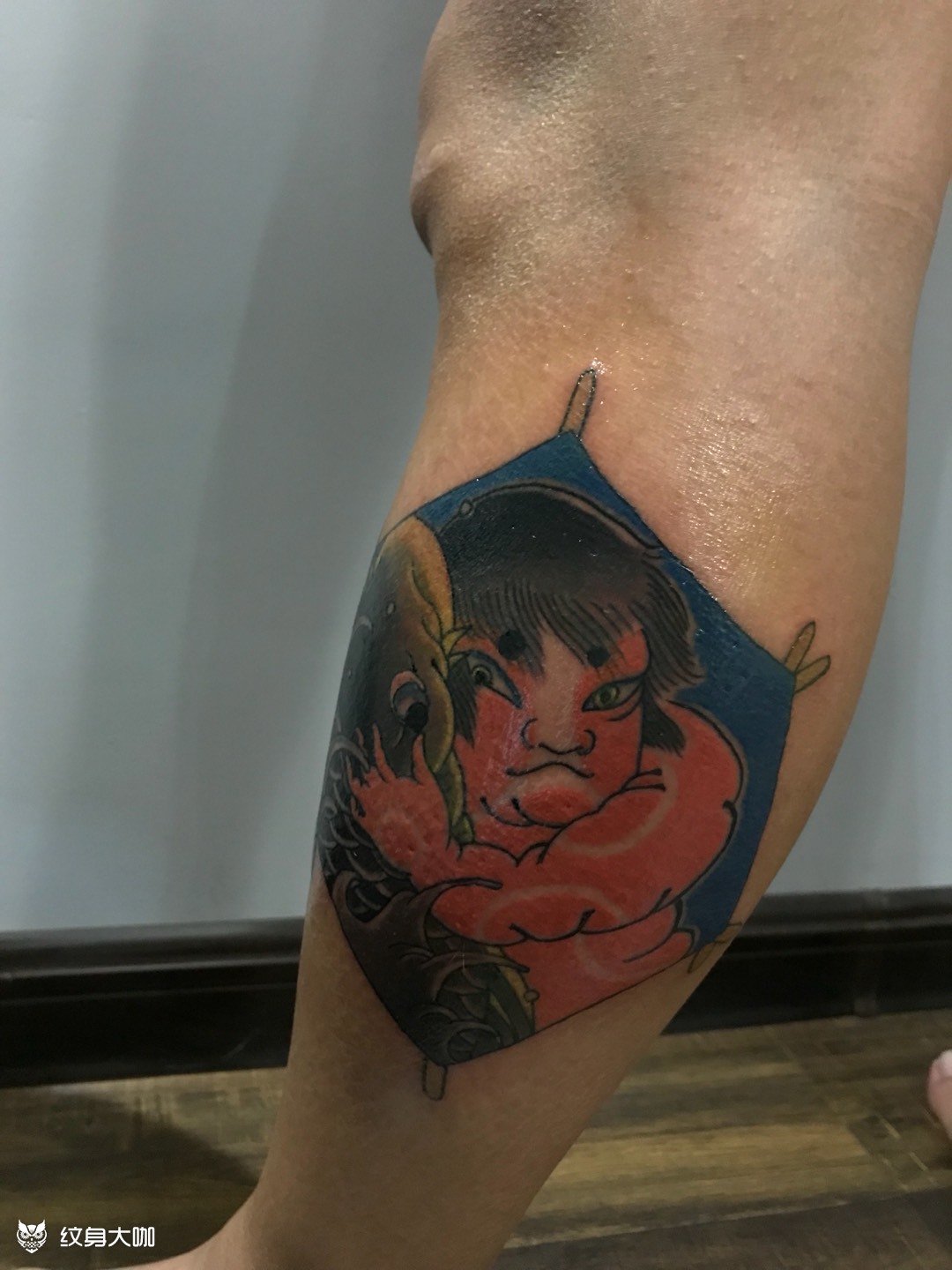 金太郎抱鱼_纹身图案手稿图片_郑州文身师雕清的纹身作品集