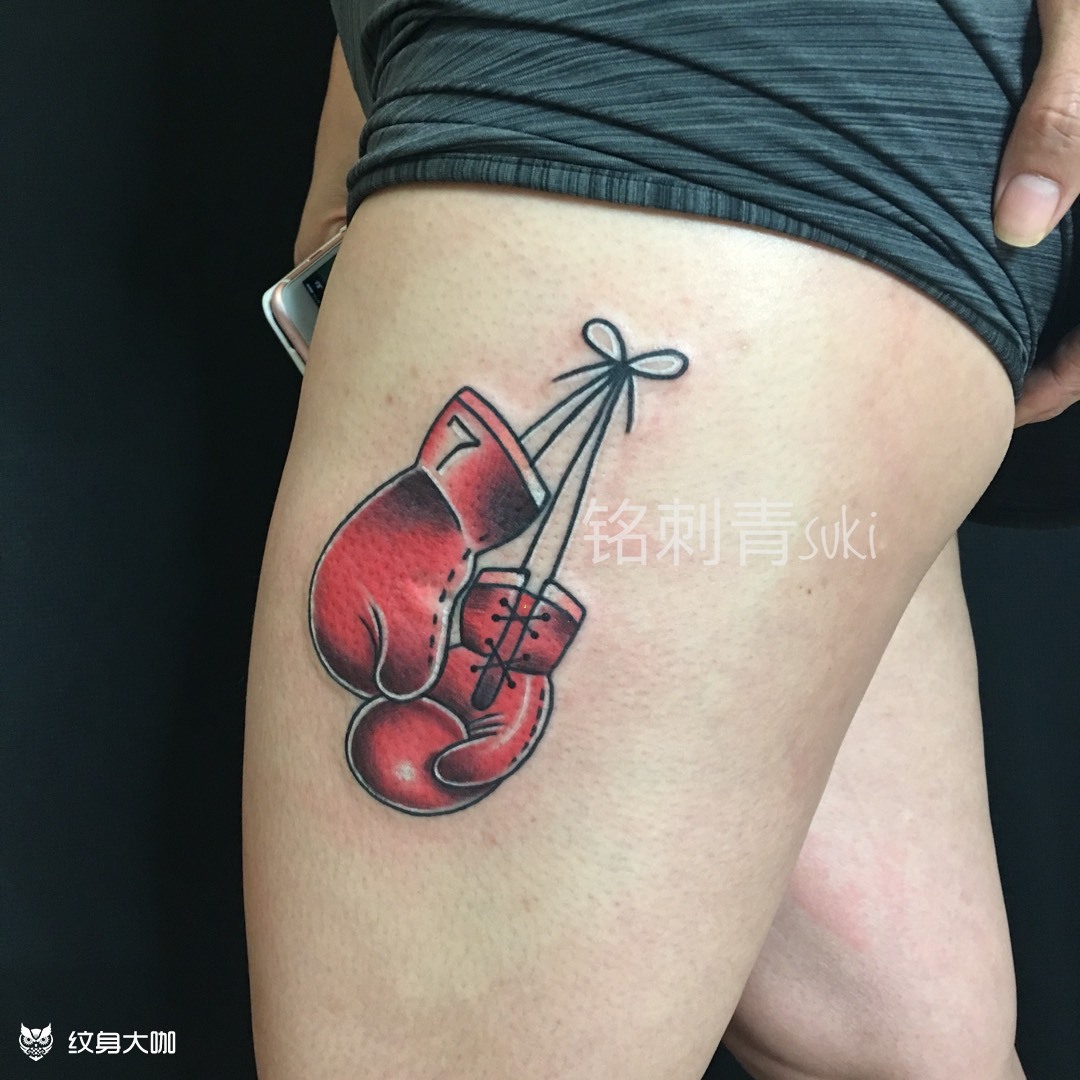 客定原创oldschool 拳击手套_纹身图案手稿图片_suki的纹身作品集