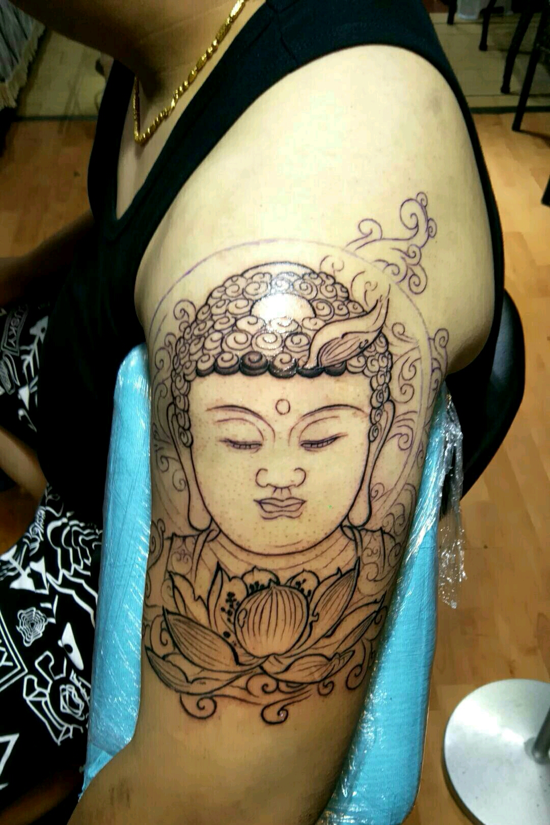 大臂佛_纹身图案手稿图片_大帅的纹身作品集