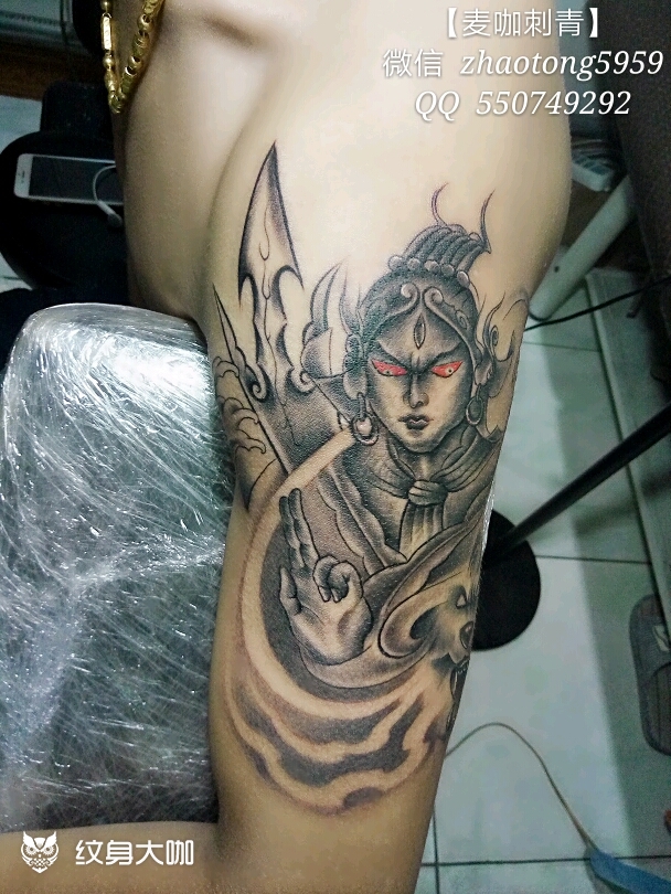二郎神_纹身图案手稿图片_赵通的纹身作品集