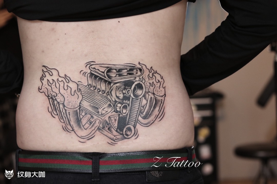 发动机_纹身图案手稿图片_vodka 的纹身作品集