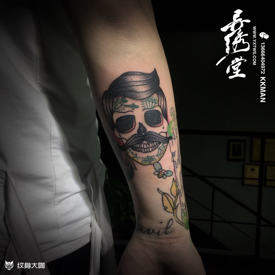 old school骷髅绅士_纹身图案手稿图片_cometattoo的纹身作品集