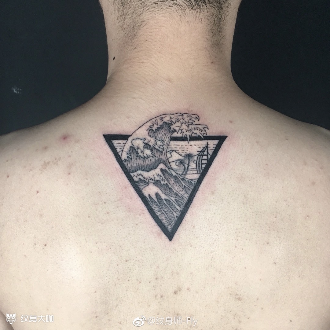 水浪_纹身图案手稿图片_fly的纹身作品集