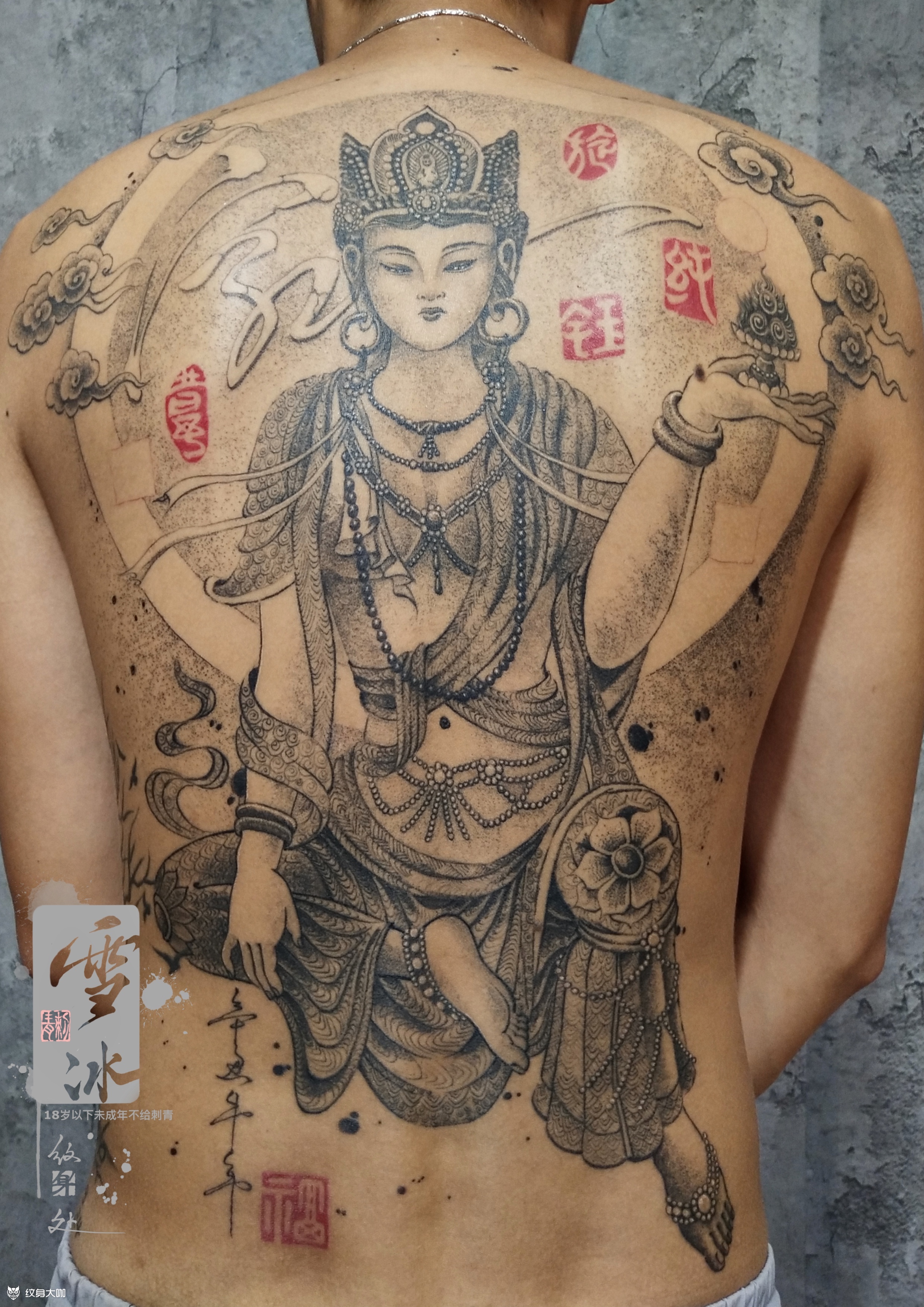 文殊菩萨_纹身图案手稿图片_雪冰的纹身作品集