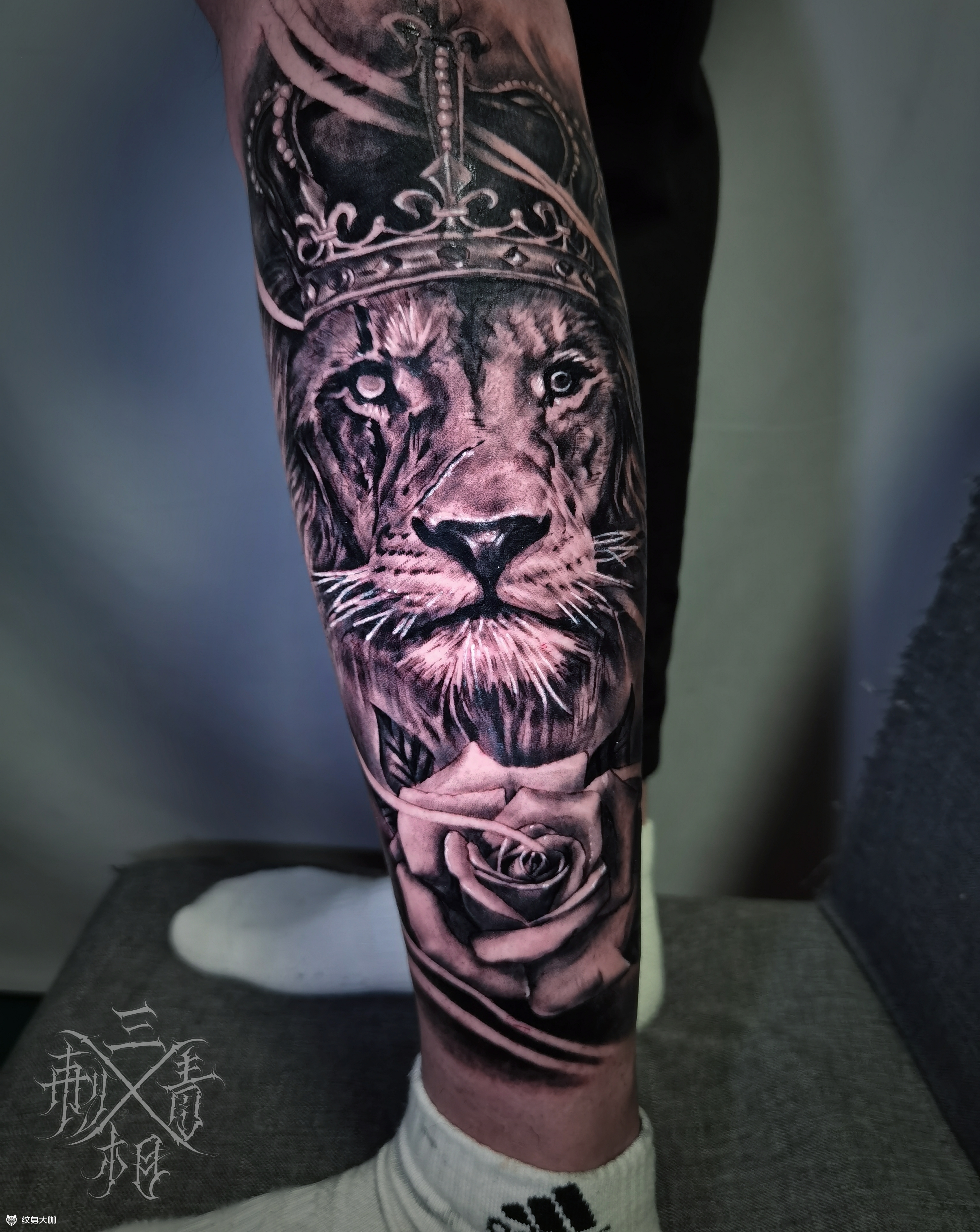 《狮子皇冠玫瑰》耗时9.5h _纹身吧社区 - 纹身大咖