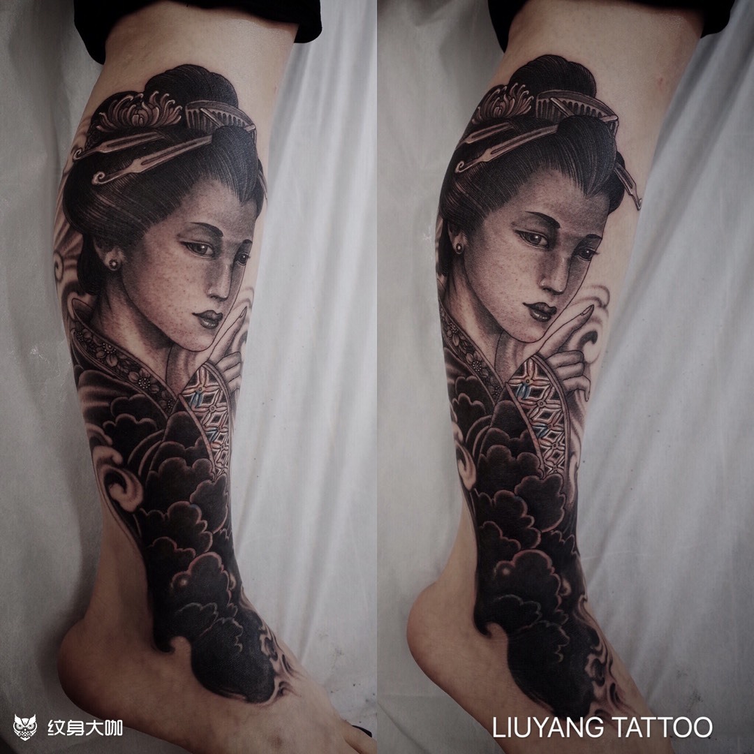 歌舞伎(遮盖)_纹身图案手稿图片_刘扬的纹身作品集