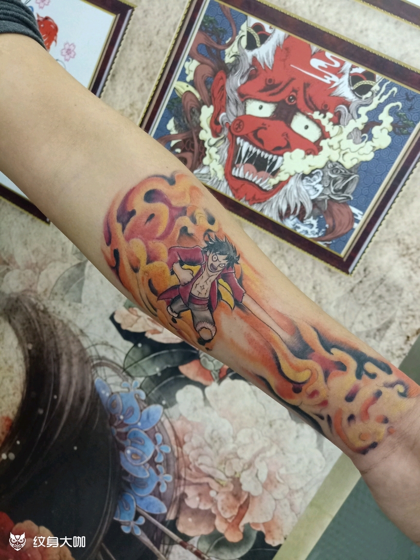 海贼王路飞_纹身图案手稿图片_老建的纹身作品集