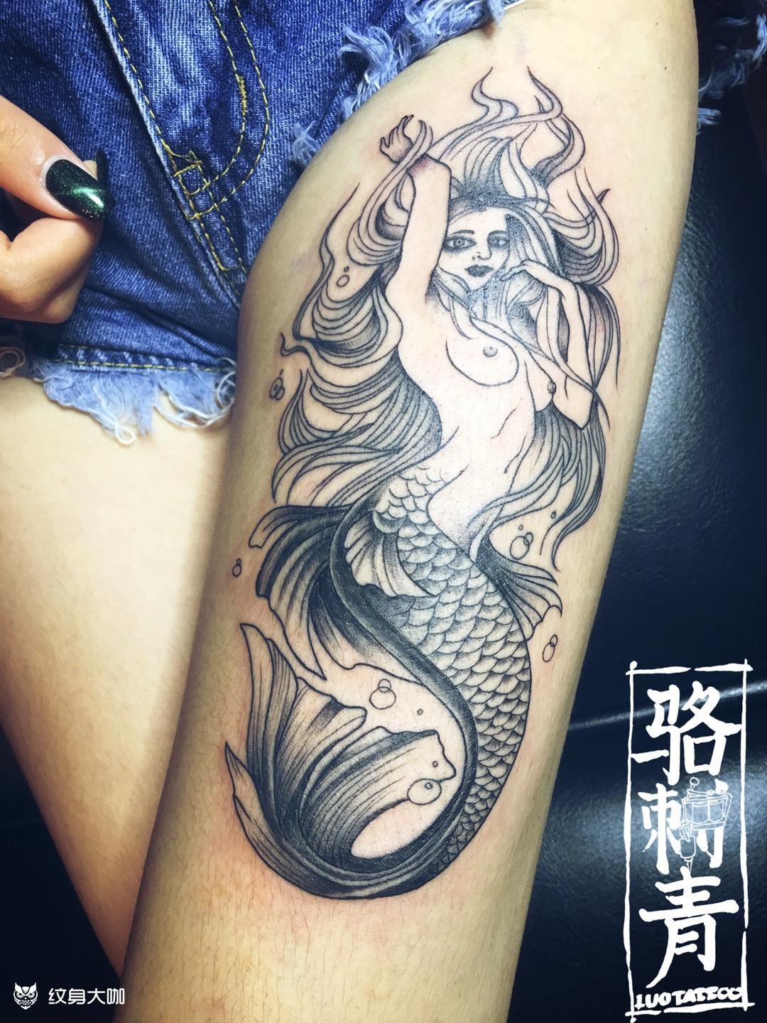 美人魚_紋身圖案手稿圖片_luotattoo的紋身作品集