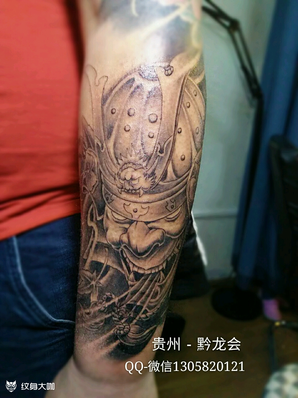 小臂纹身鬼武士