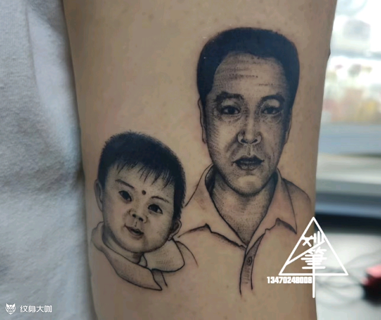 父女_纹身图案手稿图片_戴礼的纹身作品集
