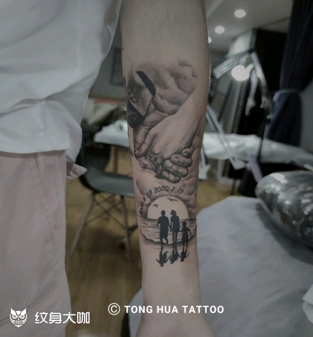 一家人_纹身图案手稿图片_成都桐花的纹身作品集