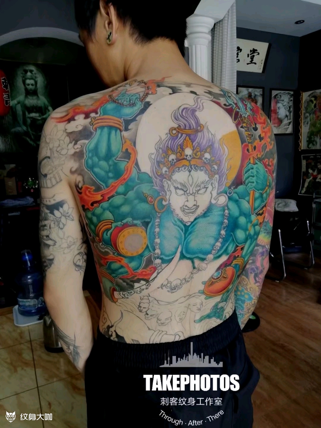 六臂大黑天_纹身图案手稿图片_彭宏伟的纹身作品集