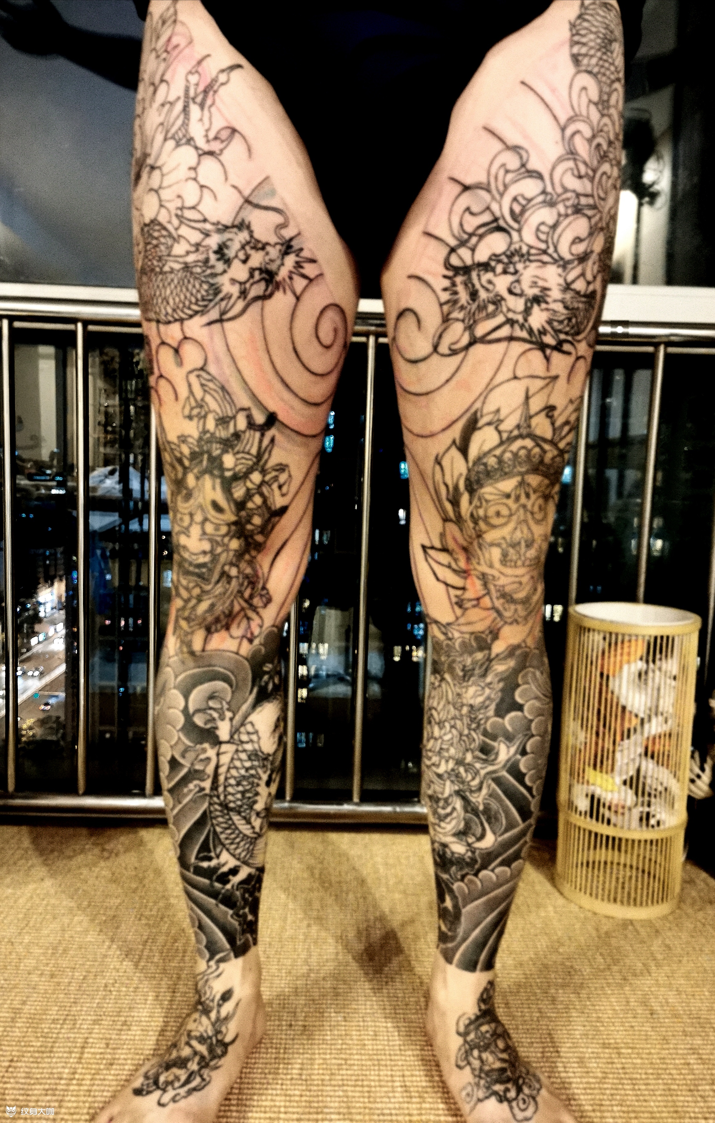 老传统花腿设计_纹身图案手稿图片_黄旭的纹身作品集