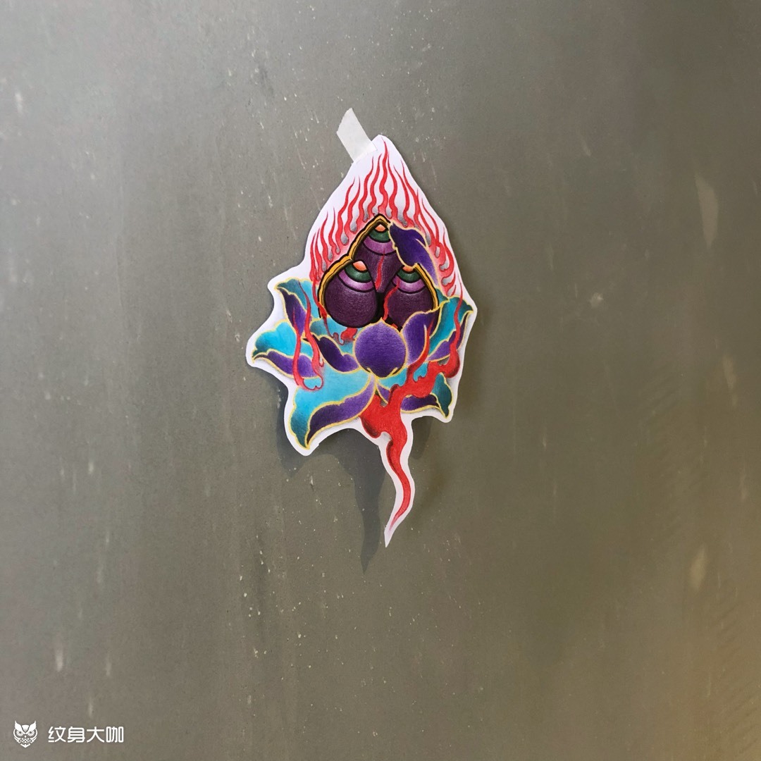 摩尼宝珠_纹身图案手稿图片_纵博的纹身作品集