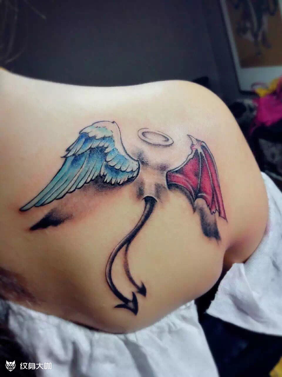 翅膀_纹身图案手稿图片_青木的纹身作品集