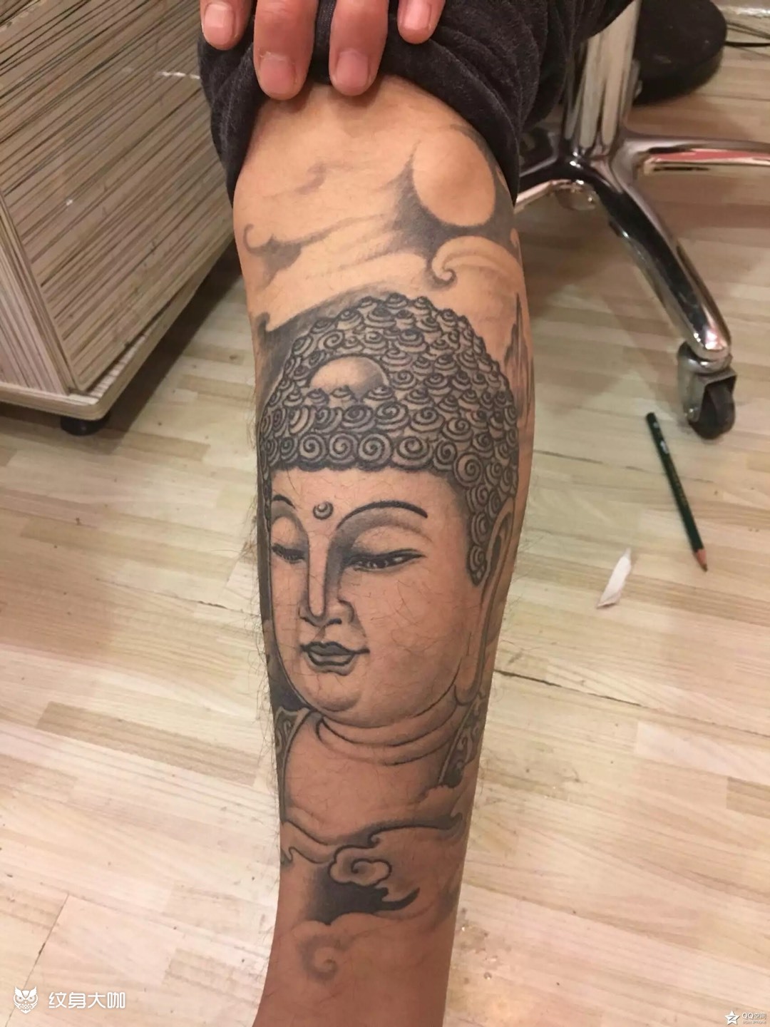 佛头_纹身图案手稿图片_王浩的纹身作品集