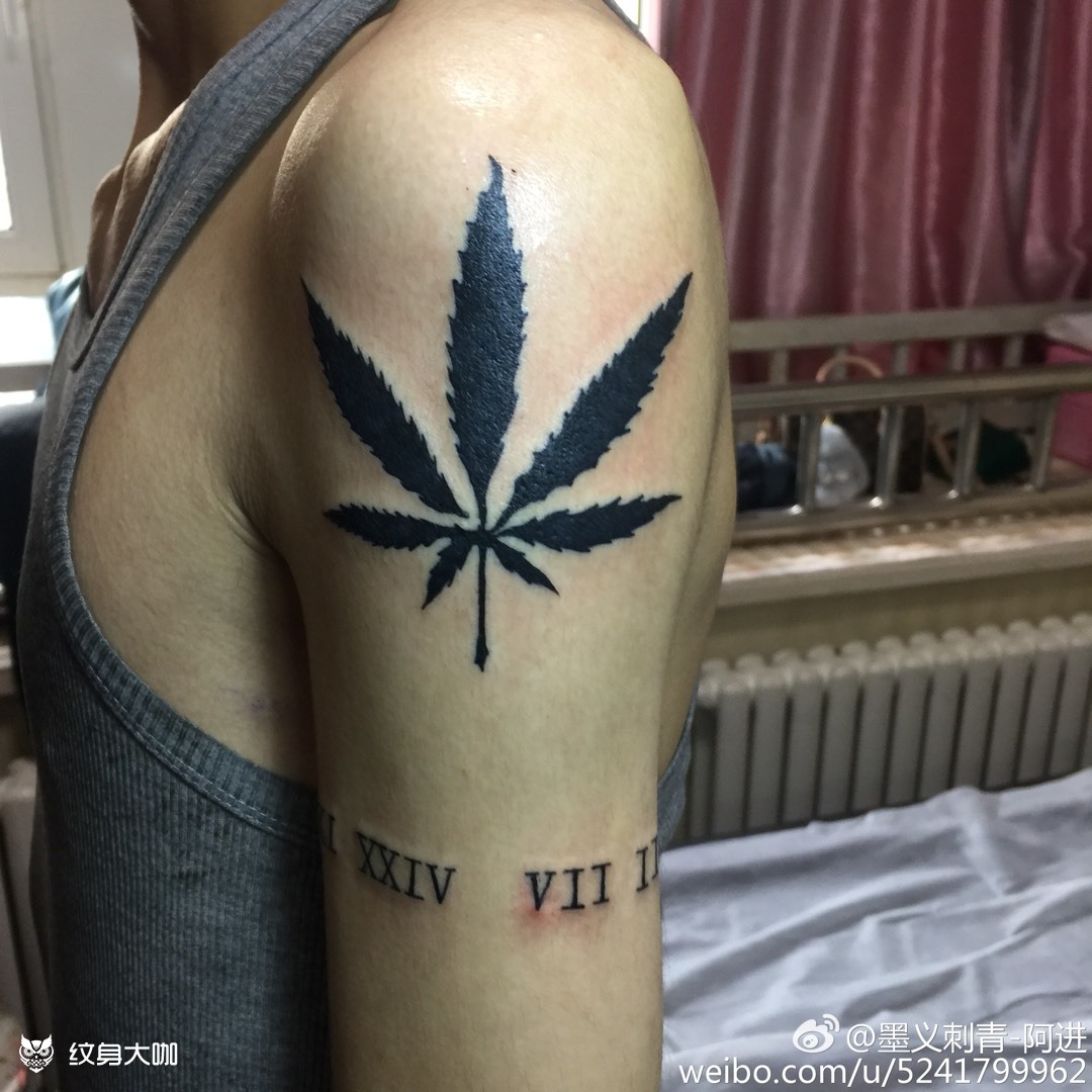 麻叶_纹身图案手稿图片_柴进的纹身作品集