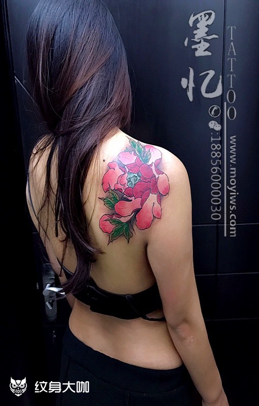 牡丹_纹身图案手稿图片_巩虎的纹身作品集
