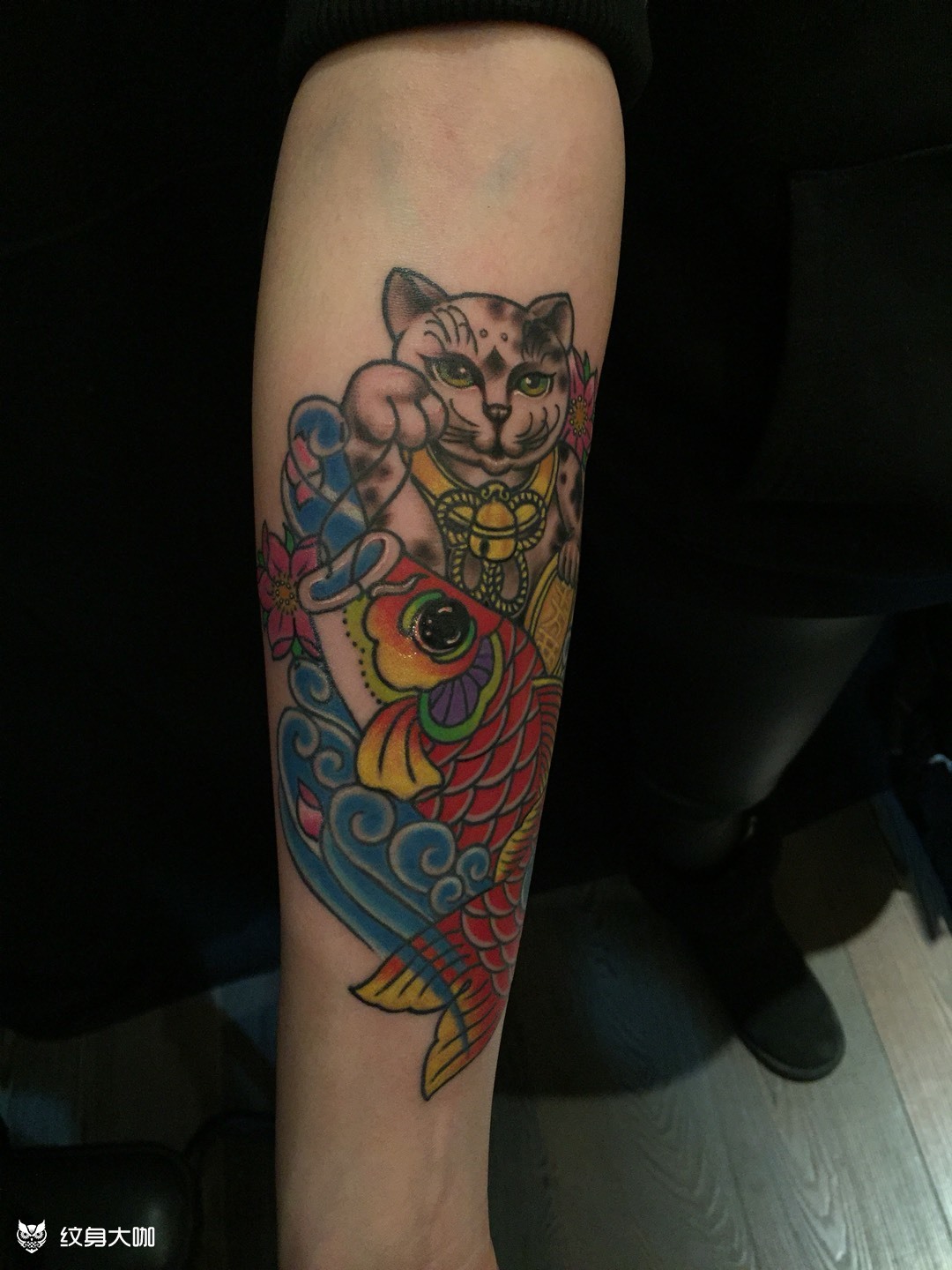 招财猫_纹身图案手稿图片_文杰的纹身作品集