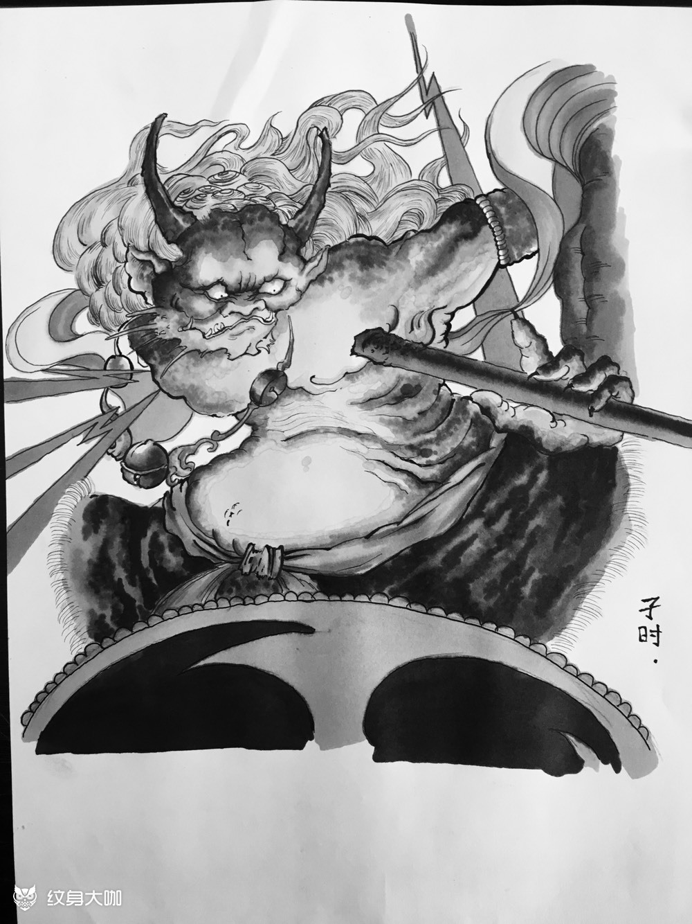 雷神_纹身图案手稿图片_子时的纹身作品集