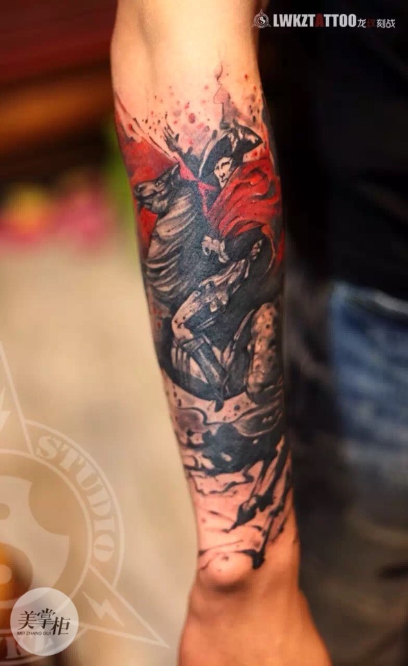 拿破仑/水墨_纹身图案手稿图片_王志强的纹身作品集