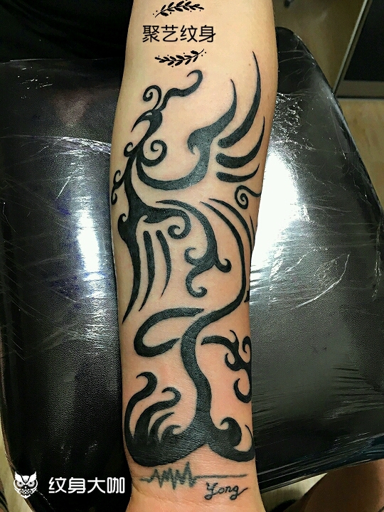 图腾凤凰_纹身图案手稿图片_郭磊的纹身作品集