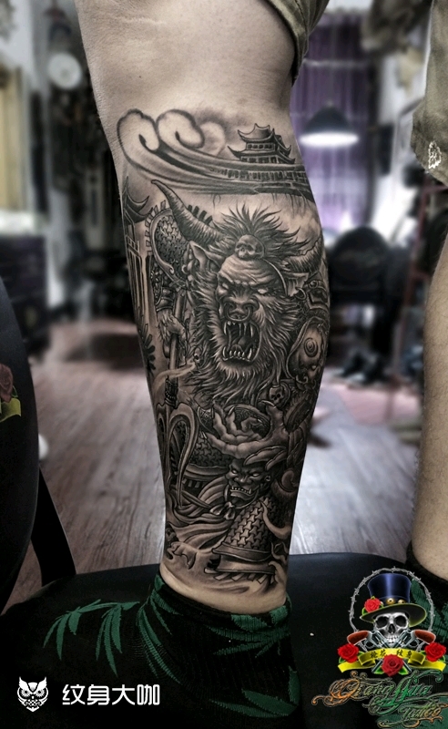 牛魔王_纹身图案手稿图片_郭建华的纹身作品集
