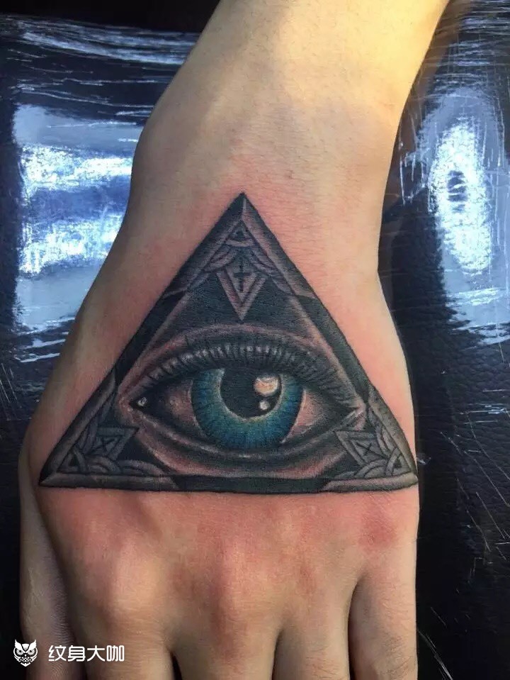 上帝之眼_纹身图案手稿图片_张林的纹身作品集