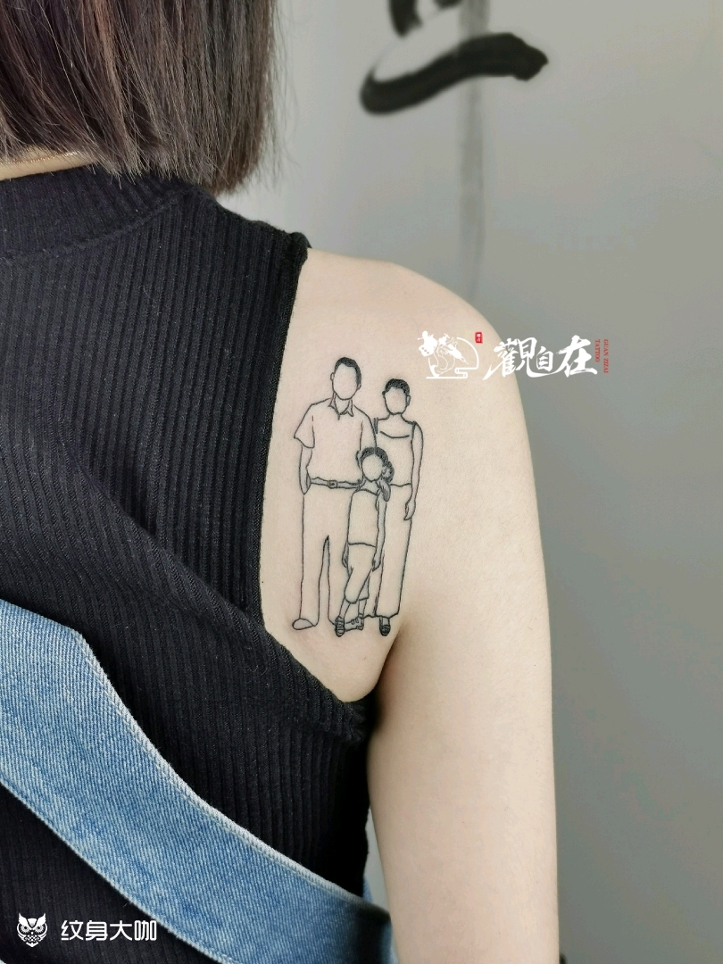 一家人_纹身图案手稿图片_长河的纹身作品集