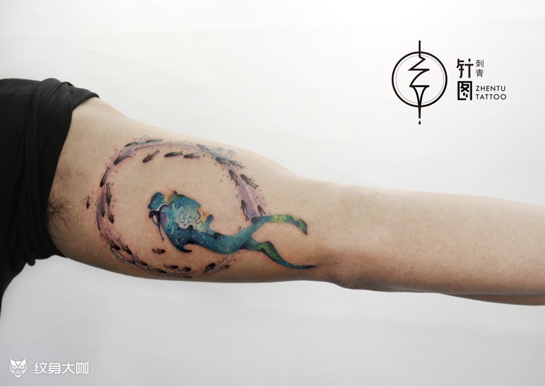 潜水者_纹身图案手稿图片_大伟的纹身作品集