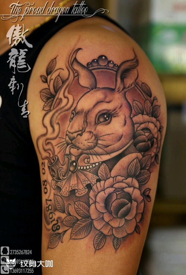 兔子纹身_纹身图案手稿图片_傲龙的纹身作品集