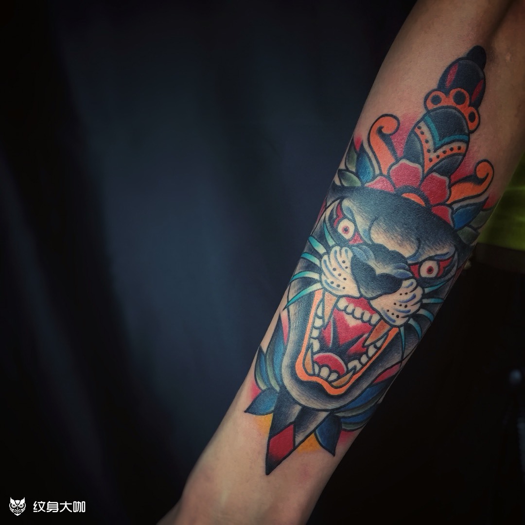 school - 豹_纹身图案手稿图片_雕排九的纹身作品集