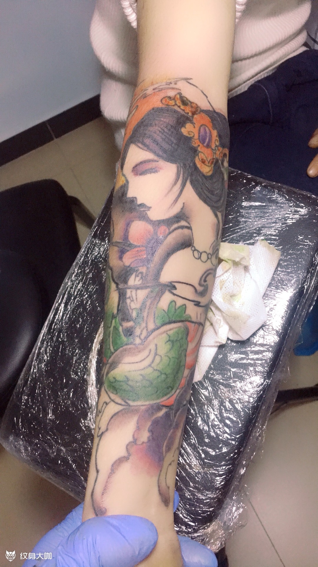 艺妓上色_纹身图案手稿图片_橙子的纹身作品集