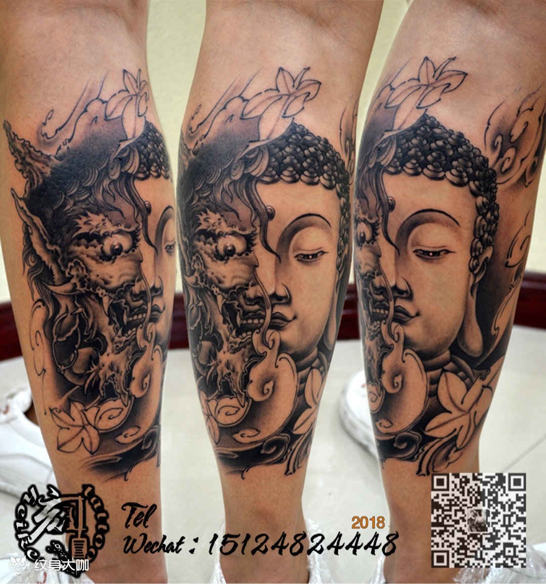 一念之间佛与魔_纹身图案手稿图片_陈哲的纹身作品集