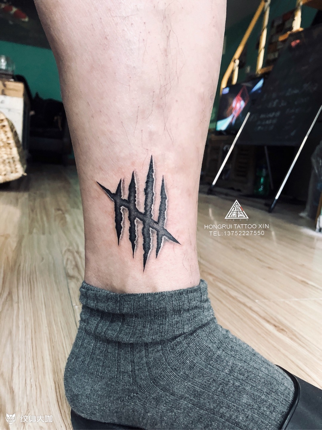 抓痕_纹身图案手稿图片_天津初拾tattoo-哈拉辛的纹身作品集