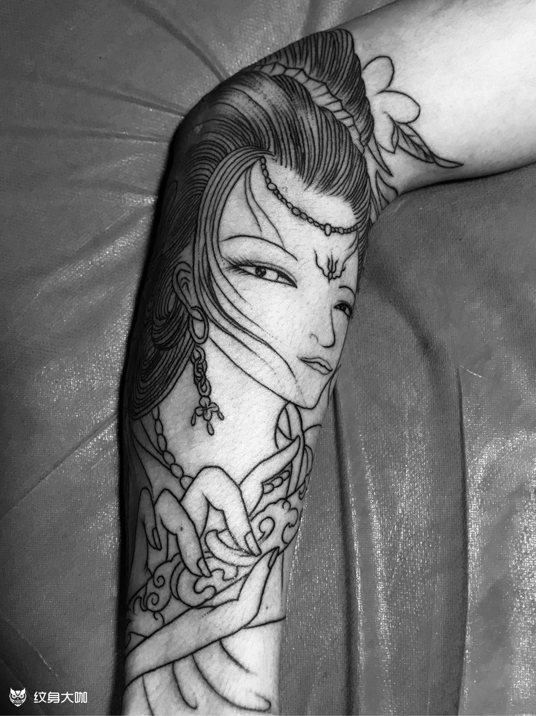 艺妓线条_纹身图案手稿图片_阿彪的纹身作品集