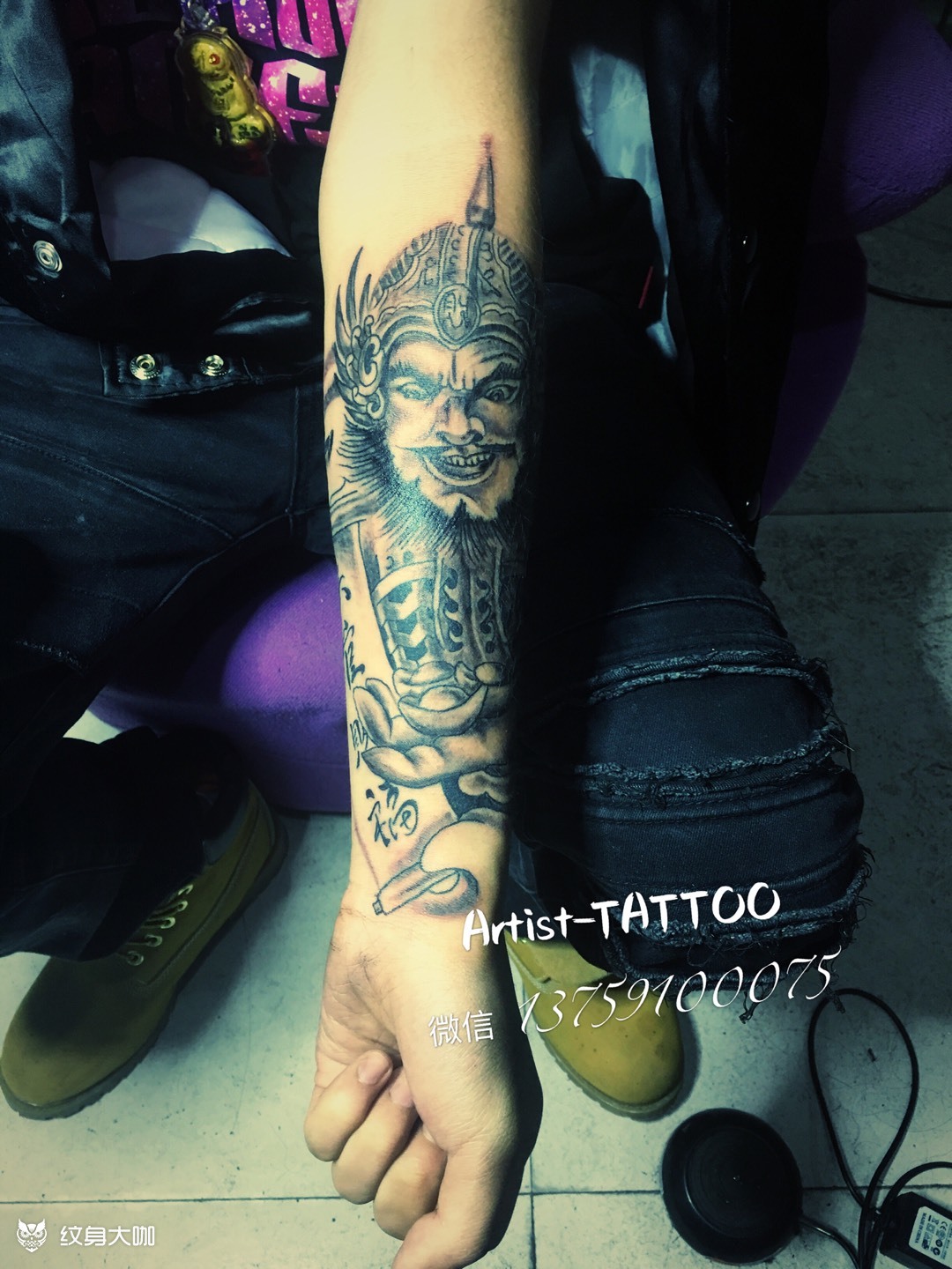 天官赐福_纹身图案手稿图片_阿龙的纹身作品集